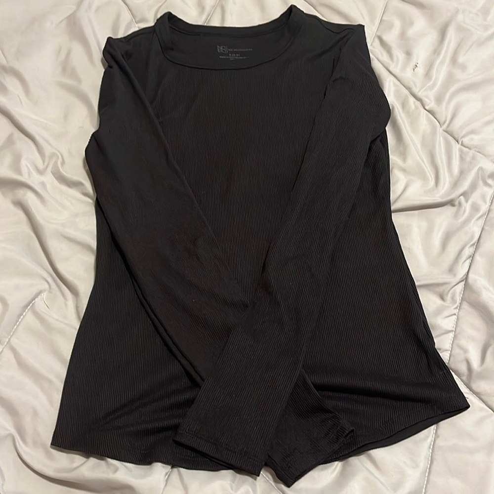 WOMES Black Slim Fit Long Sleeve S
